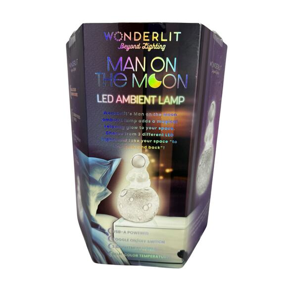 NIB Wonderlit Man on the moon LED Ambient Lamp - Picture 2 of 6